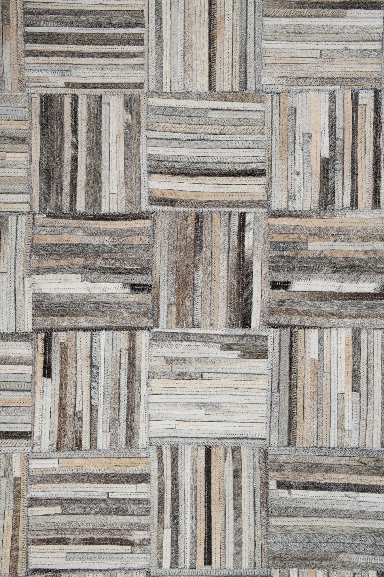 7' 10 x 9' 10 Cowhide Leather Rug