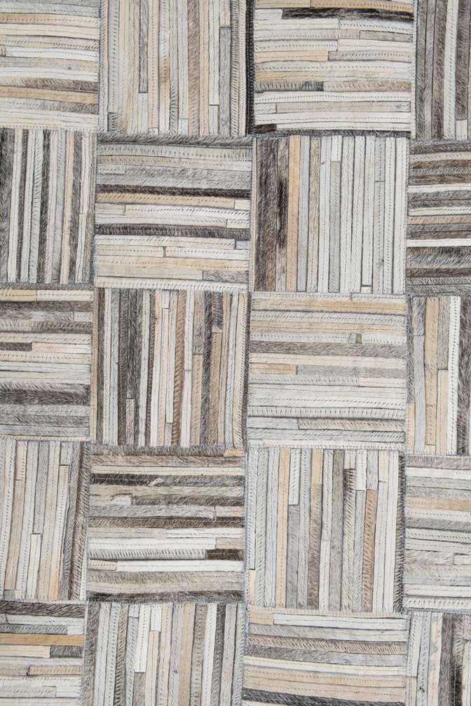 7' 10 x 9' 10 Cowhide Leather Rug