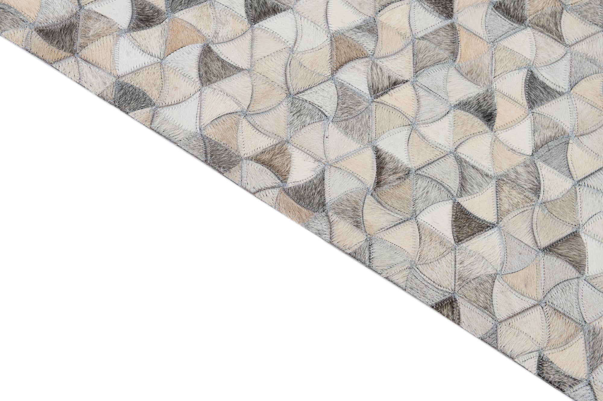 7' 9 x 9' 10 Cowhide Leather Rug