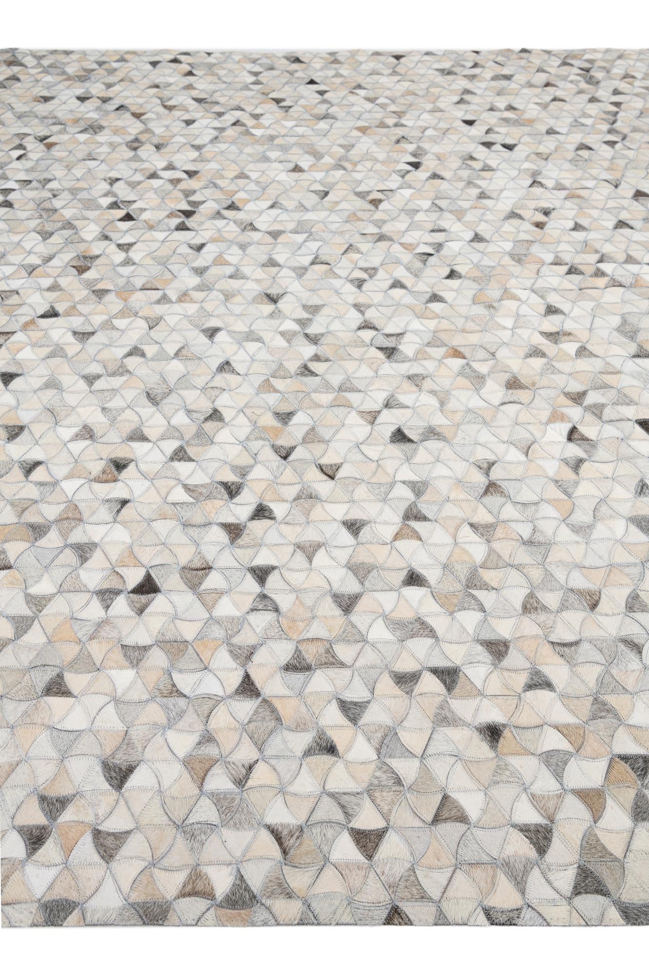 7' 9 x 9' 10 Cowhide Leather Rug