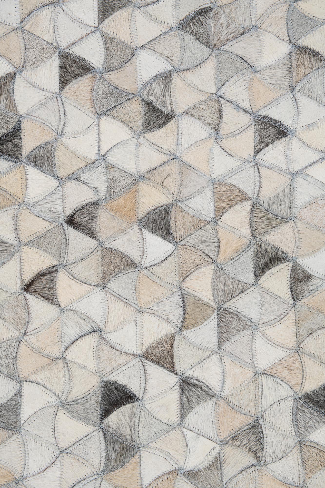 7' 9 x 9' 10 Cowhide Leather Rug