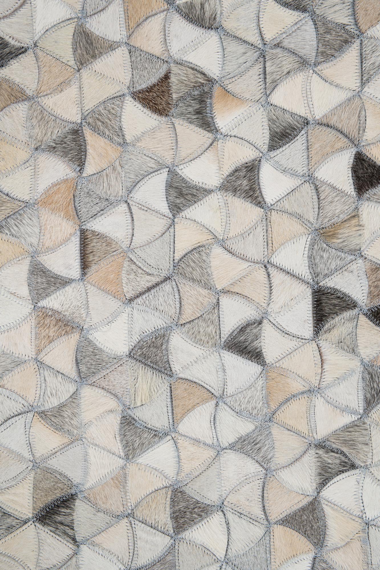 7' 9 x 9' 10 Cowhide Leather Rug
