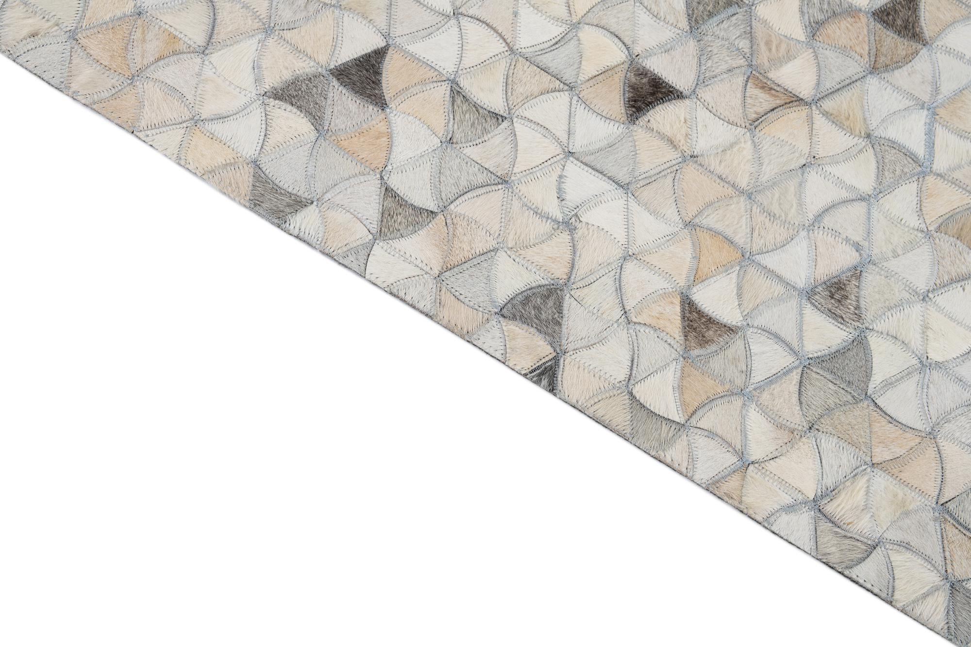8' 2 x 9' 10 Cowhide Leather Rug