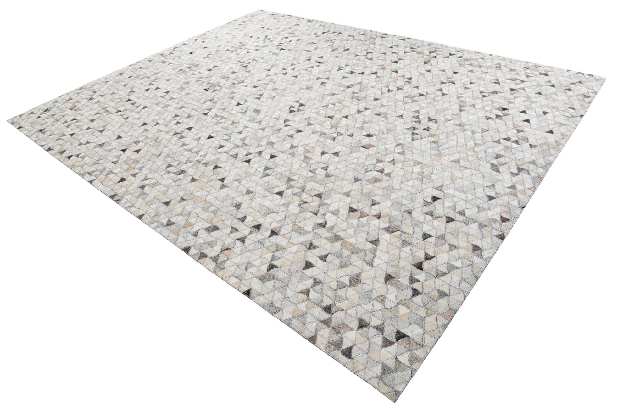 8' x 9' 10 Cowhide Leather Rug