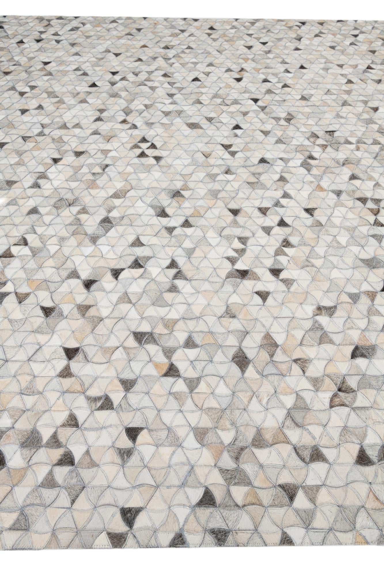 8' x 9' 10 Cowhide Leather Rug