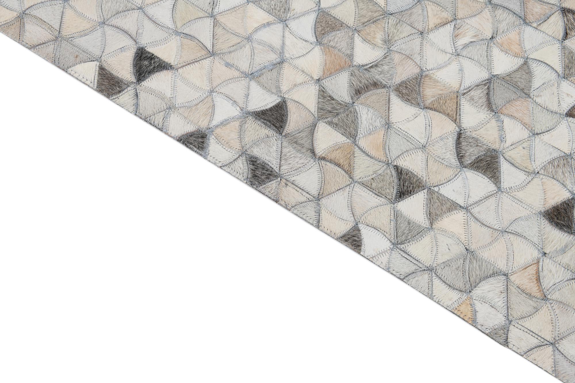 8' x 9' 10 Cowhide Leather Rug