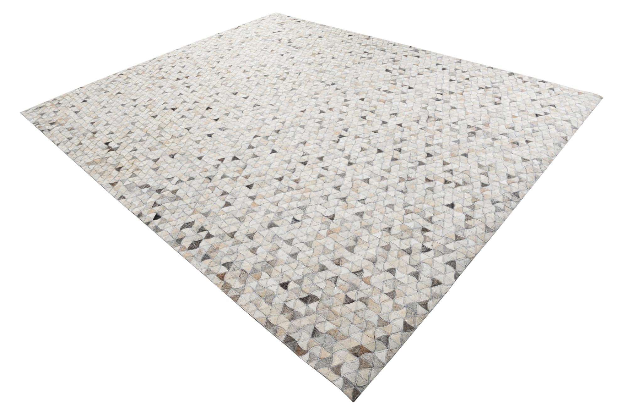 8' x 9' 10 Cowhide Leather Rug
