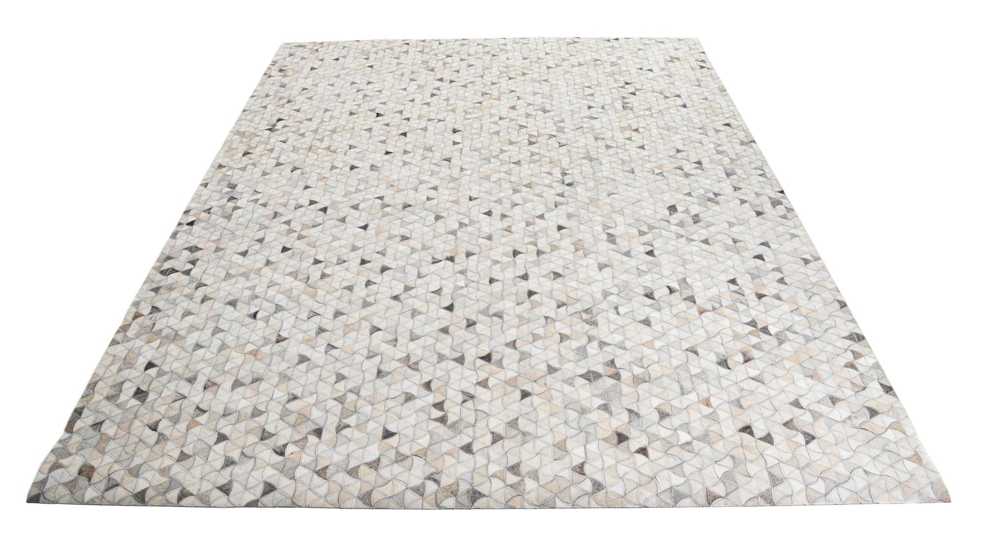 8' x 9' 10 Cowhide Leather Rug
