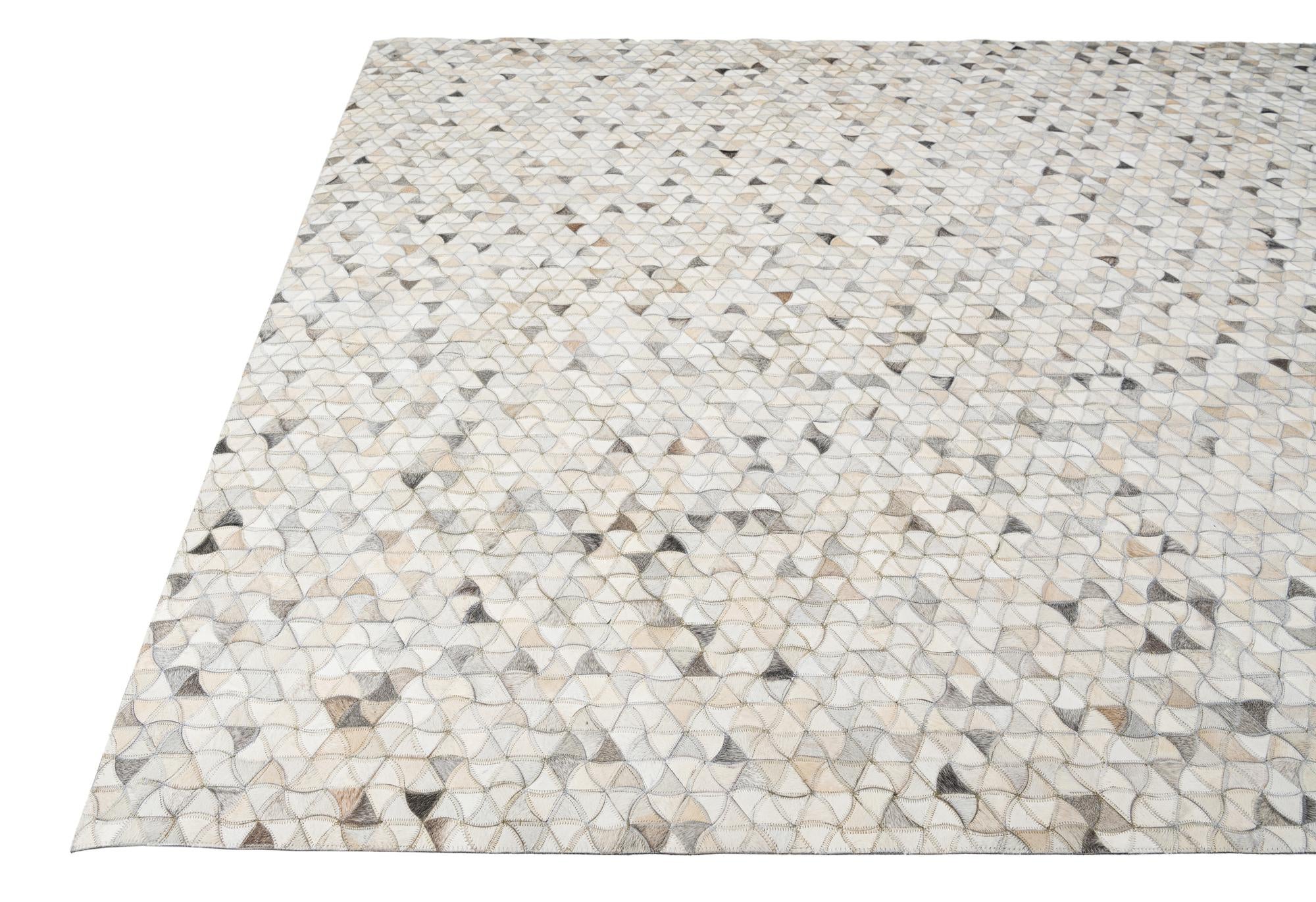 8' x 9' 10 Cowhide Leather Rug