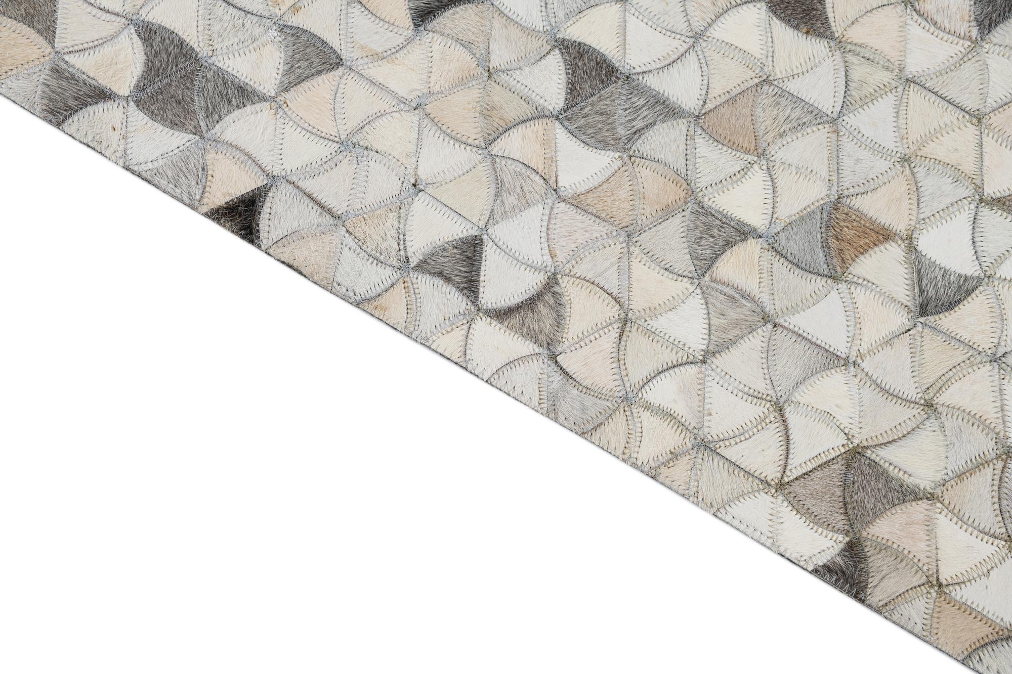 8' x 9' 10 Cowhide Leather Rug
