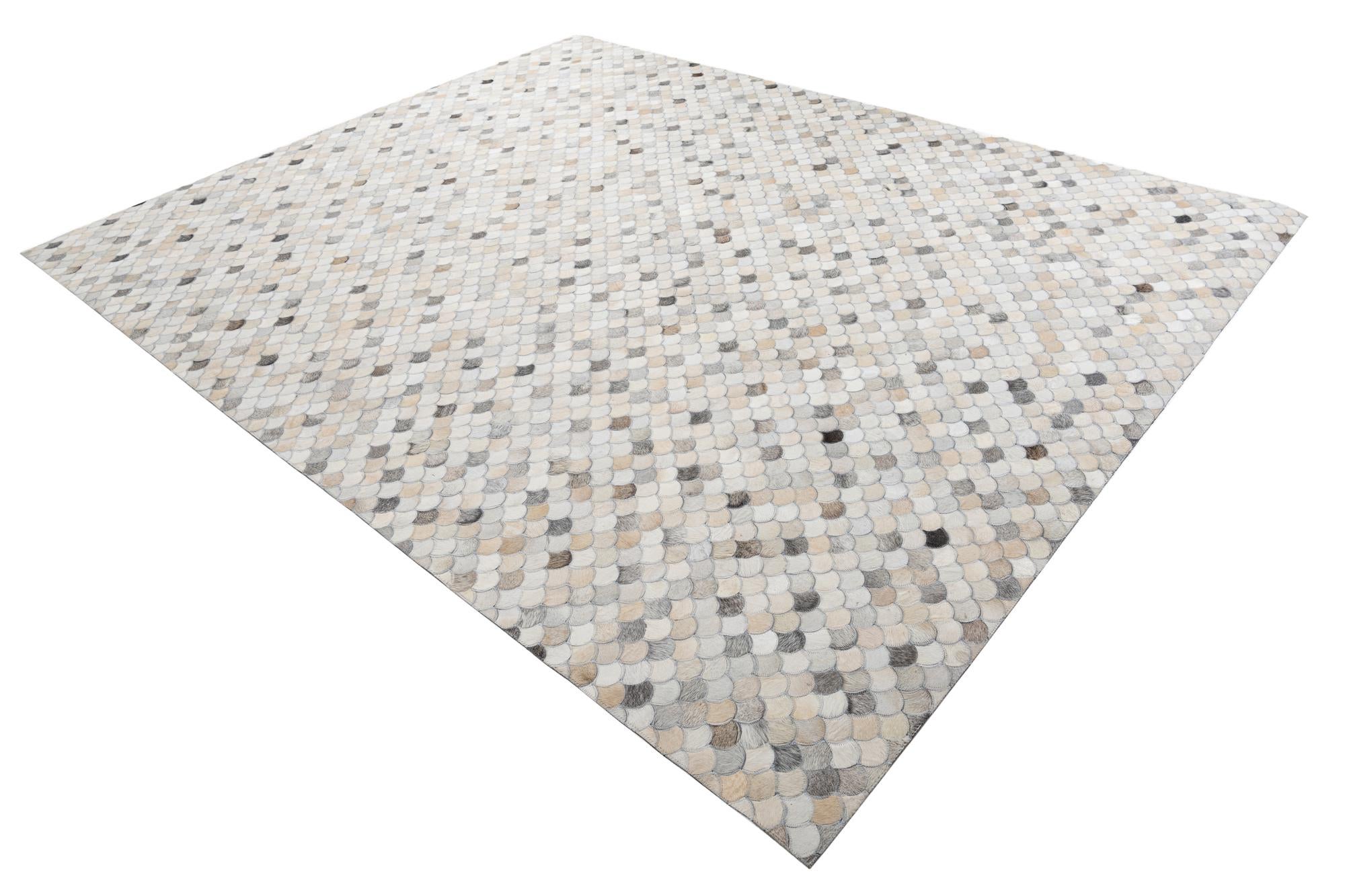 8' 1 x 10' 1 Cowhide Leather Rug