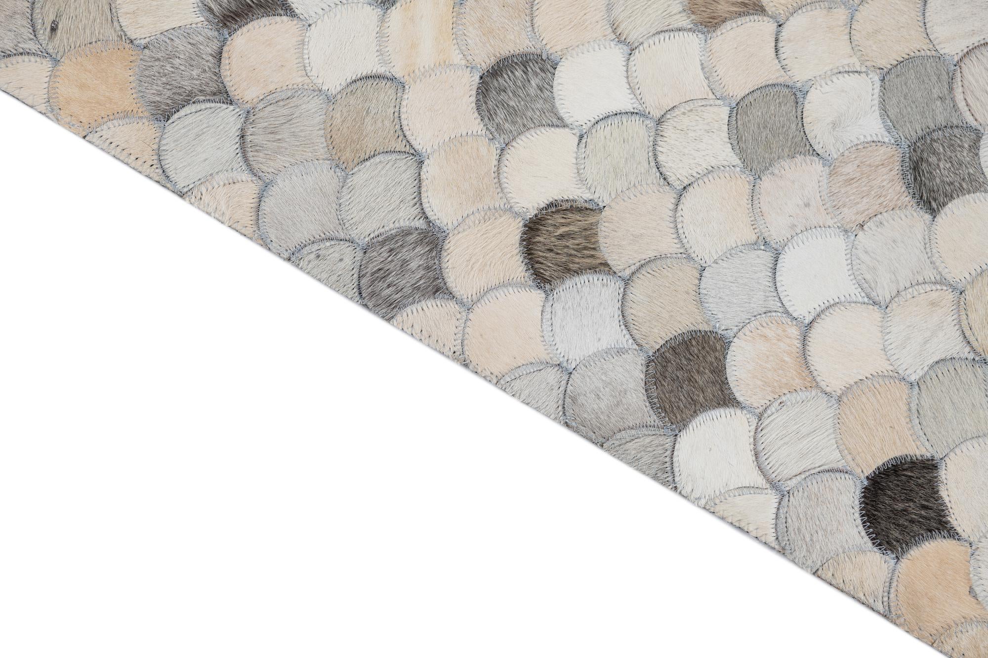 8' 1 x 10' 1 Cowhide Leather Rug