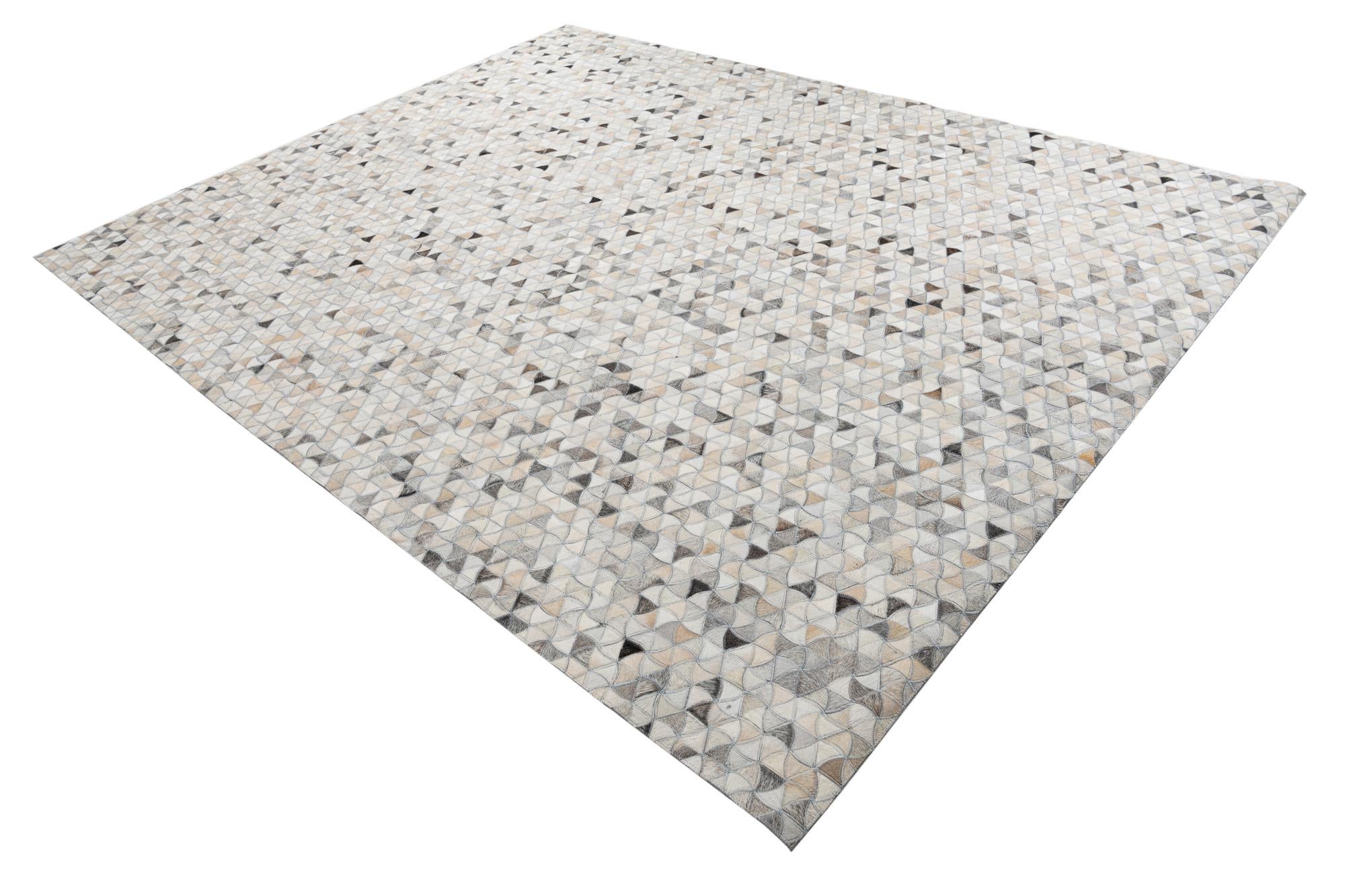 7' 10 x 9' 10 Cowhide Leather Rug