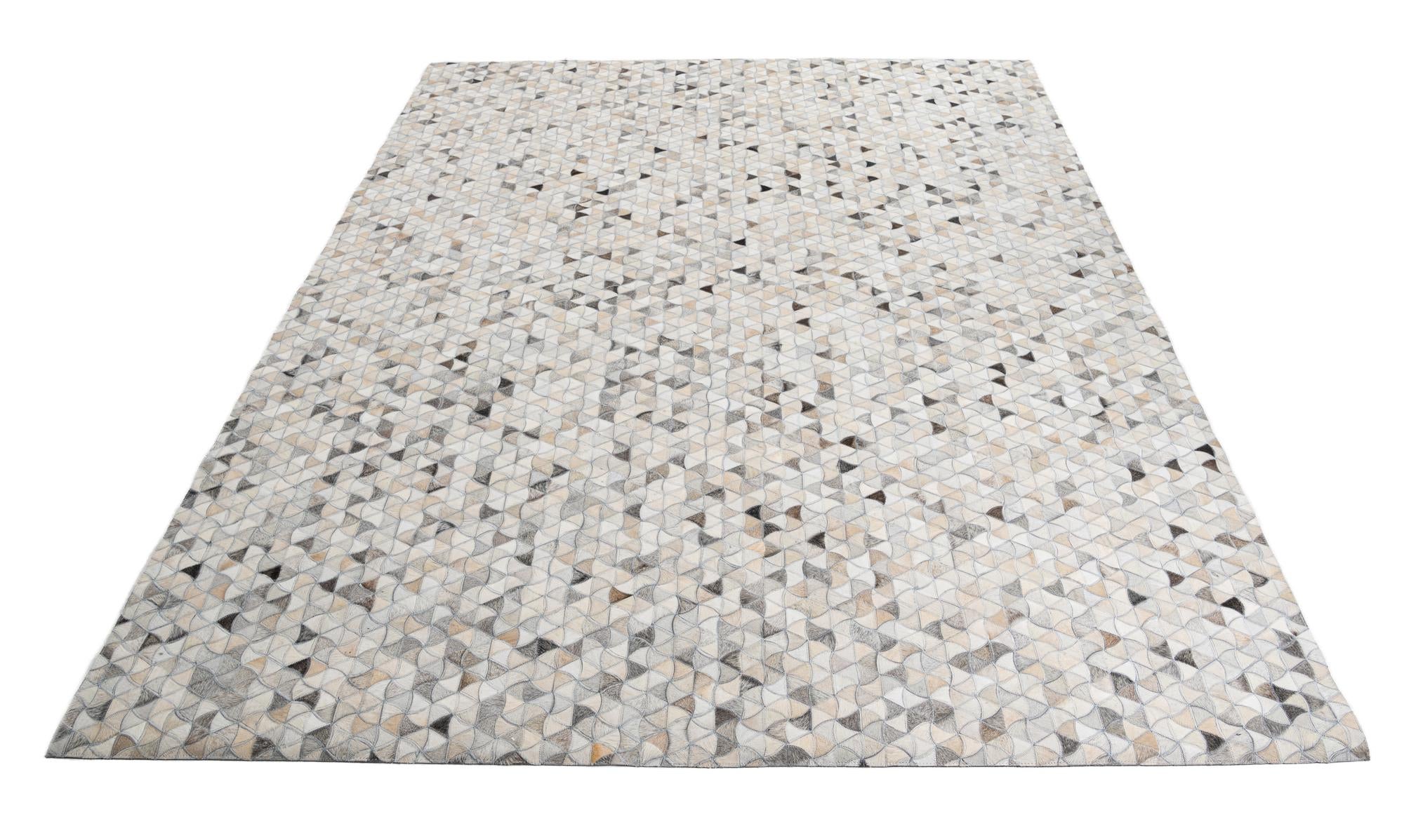 7' 10 x 9' 10 Cowhide Leather Rug