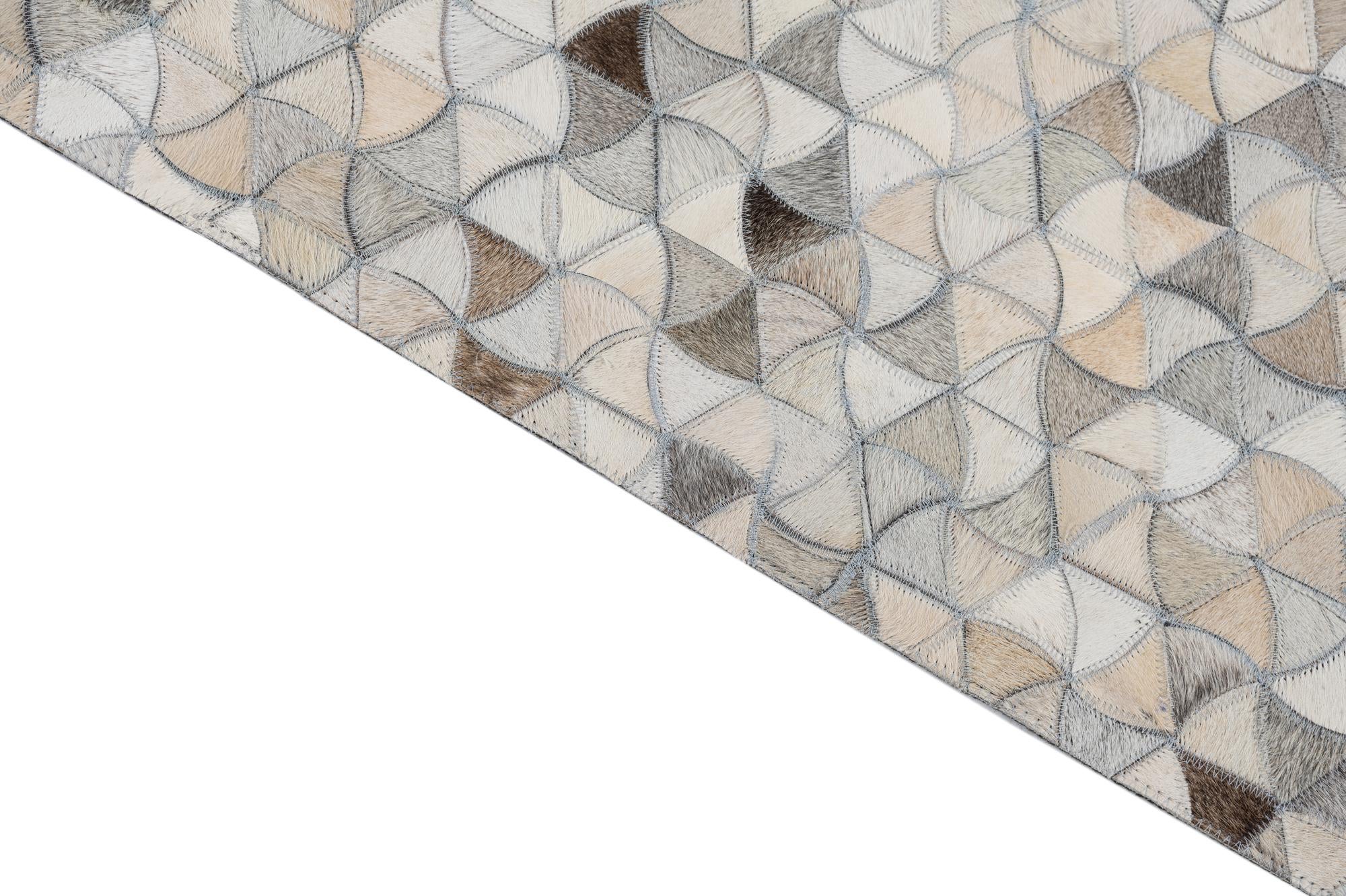 7' 10 x 9' 10 Cowhide Leather Rug