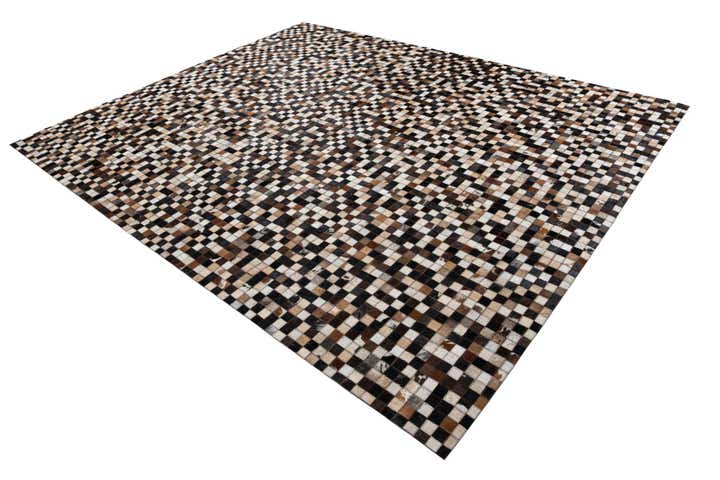 8' 1 x 9' 10 Cowhide Leather Rug