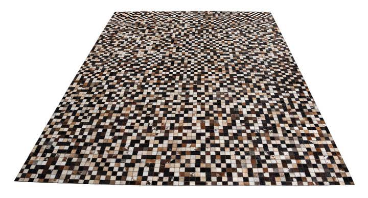 8' 1 x 9' 10 Cowhide Leather Rug