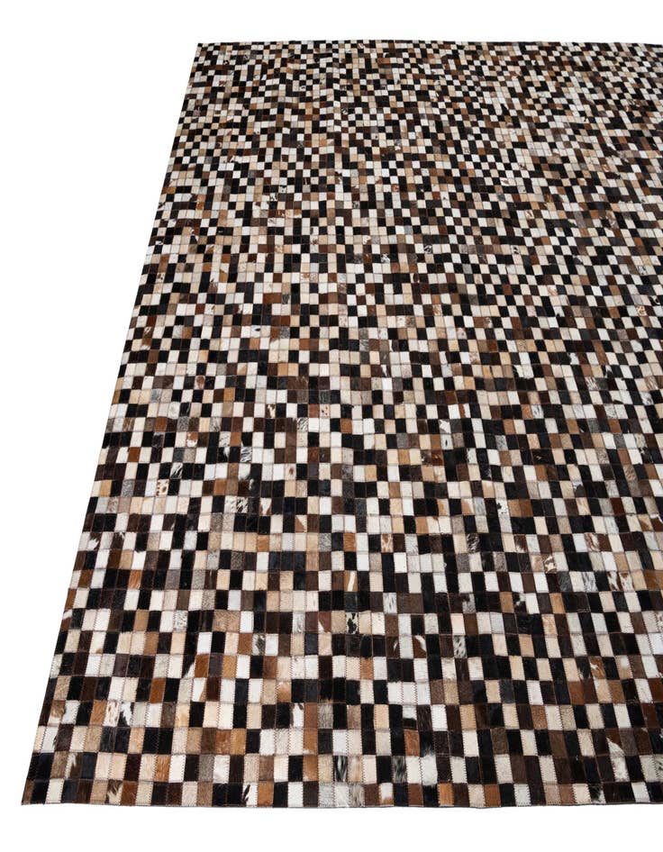 Detail image of 8' 1 x 9' 10 Cowhide Leather Rug
