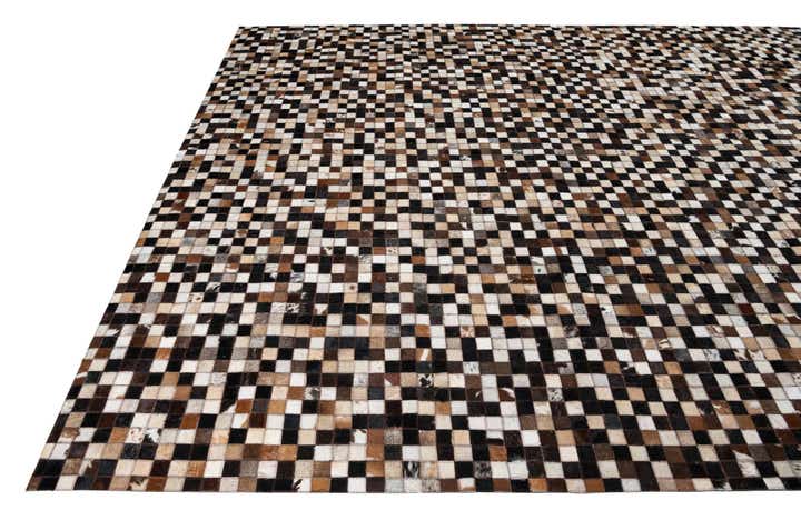 8' 1 x 9' 10 Cowhide Leather Rug