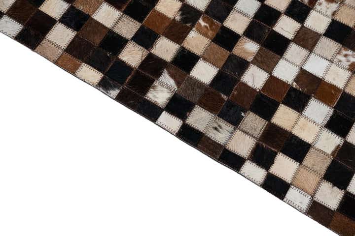 8' 1 x 9' 10 Cowhide Leather Rug