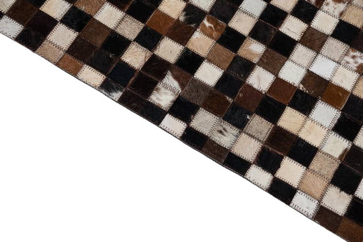 Detail image of 8' 1 x 9' 10 Cowhide Leather Rug