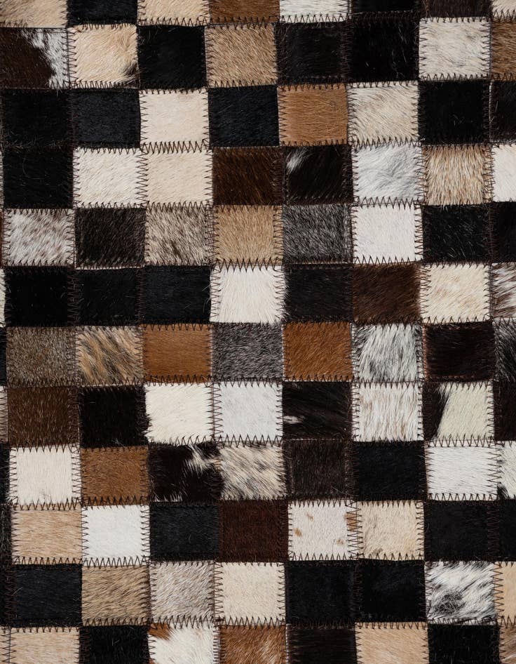 Detail image of 8' 1 x 9' 10 Cowhide Leather Rug