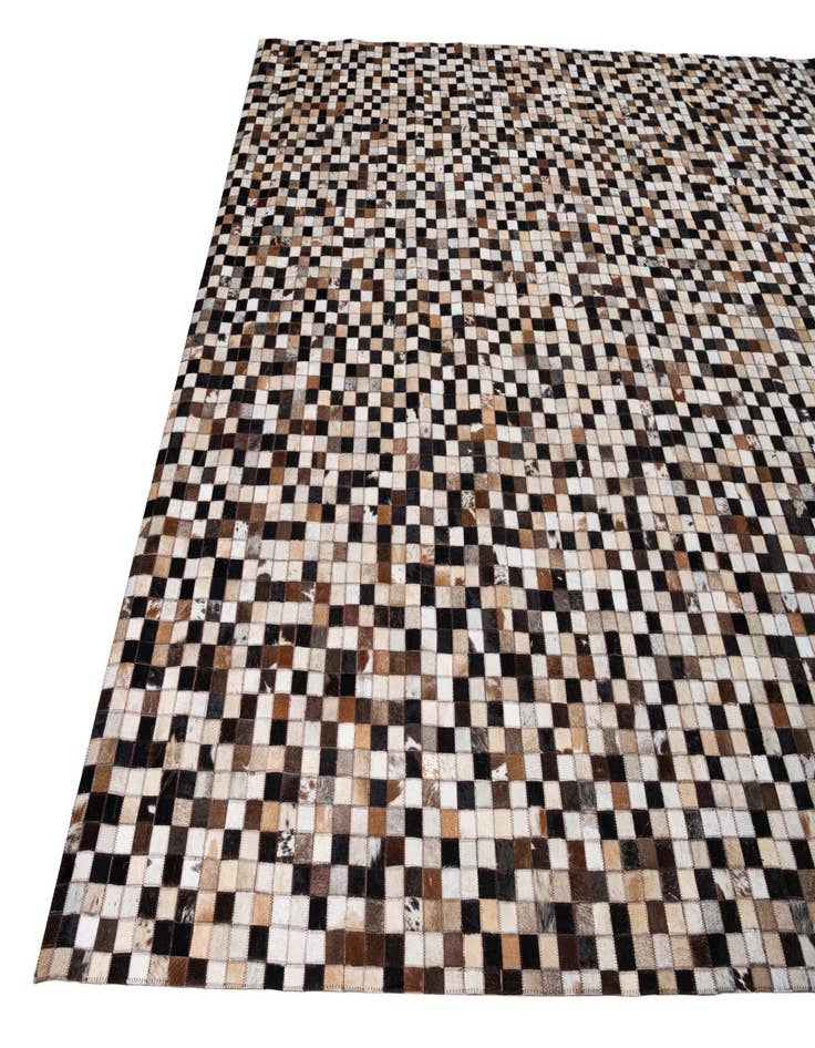 Detail image of 8' 1 x 9' 9 Cowhide Leather Rug