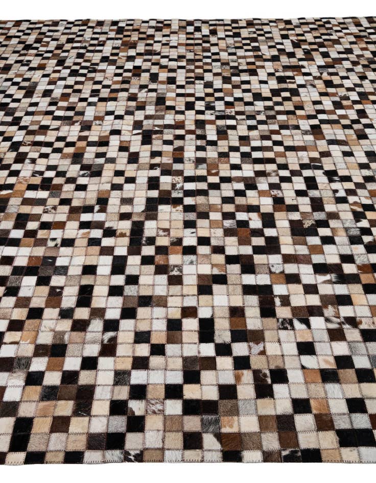 Detail image of 8' 1 x 9' 9 Cowhide Leather Rug