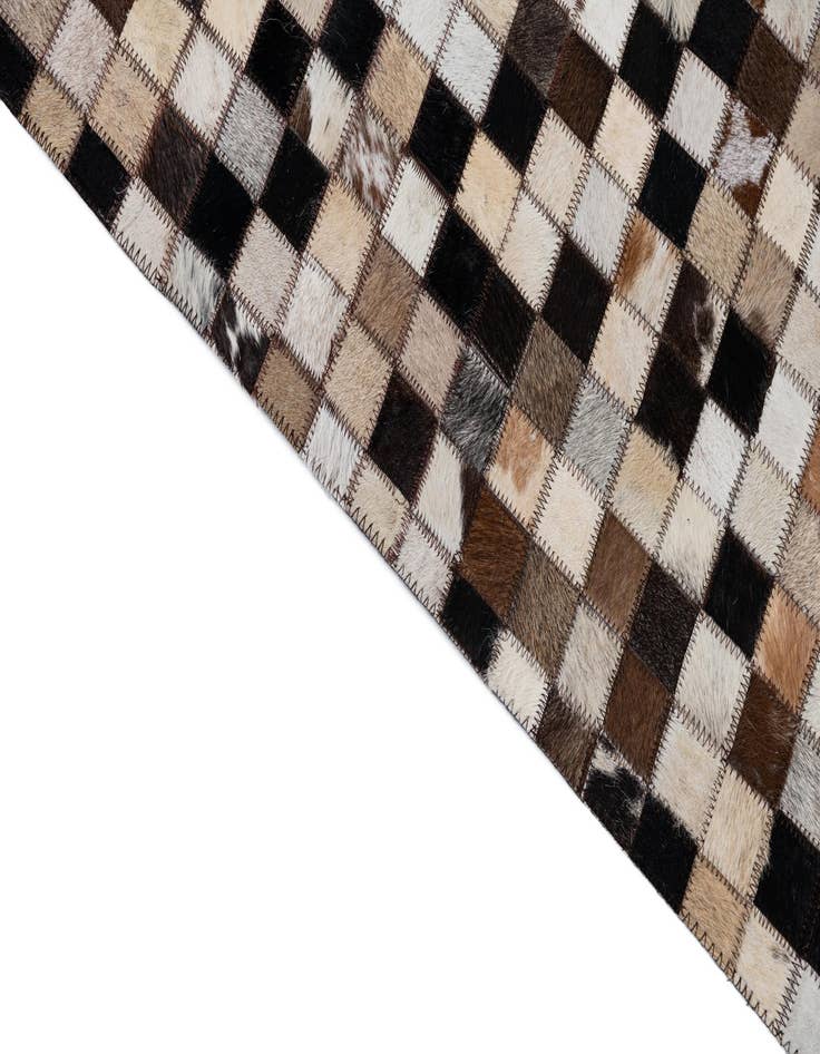 Detail image of 8' 1 x 9' 9 Cowhide Leather Rug