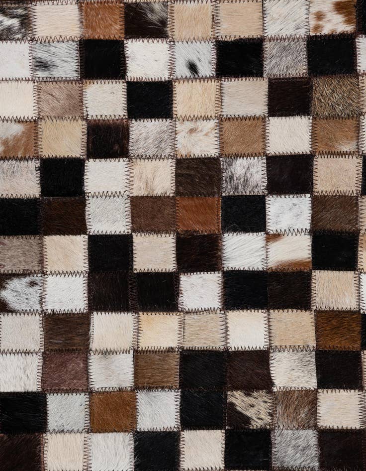 Detail image of 8' 1 x 9' 9 Cowhide Leather Rug