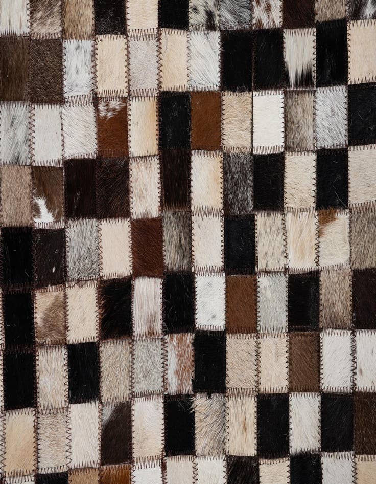 Detail image of 8' 1 x 9' 9 Cowhide Leather Rug