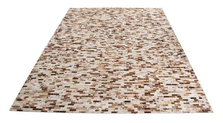 8' 1 x 10' Cowhide Leather Rug