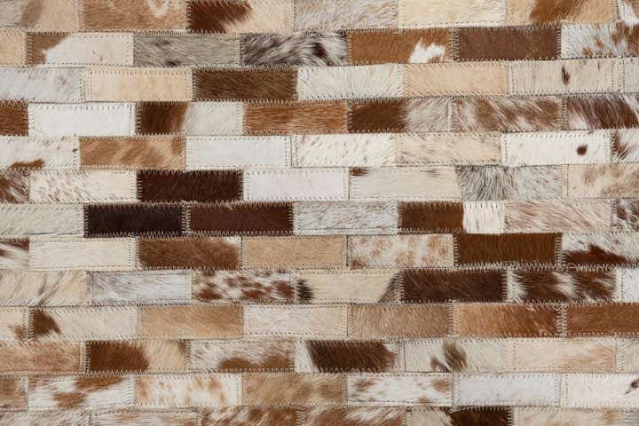 8' 1 x 10' Cowhide Leather Rug