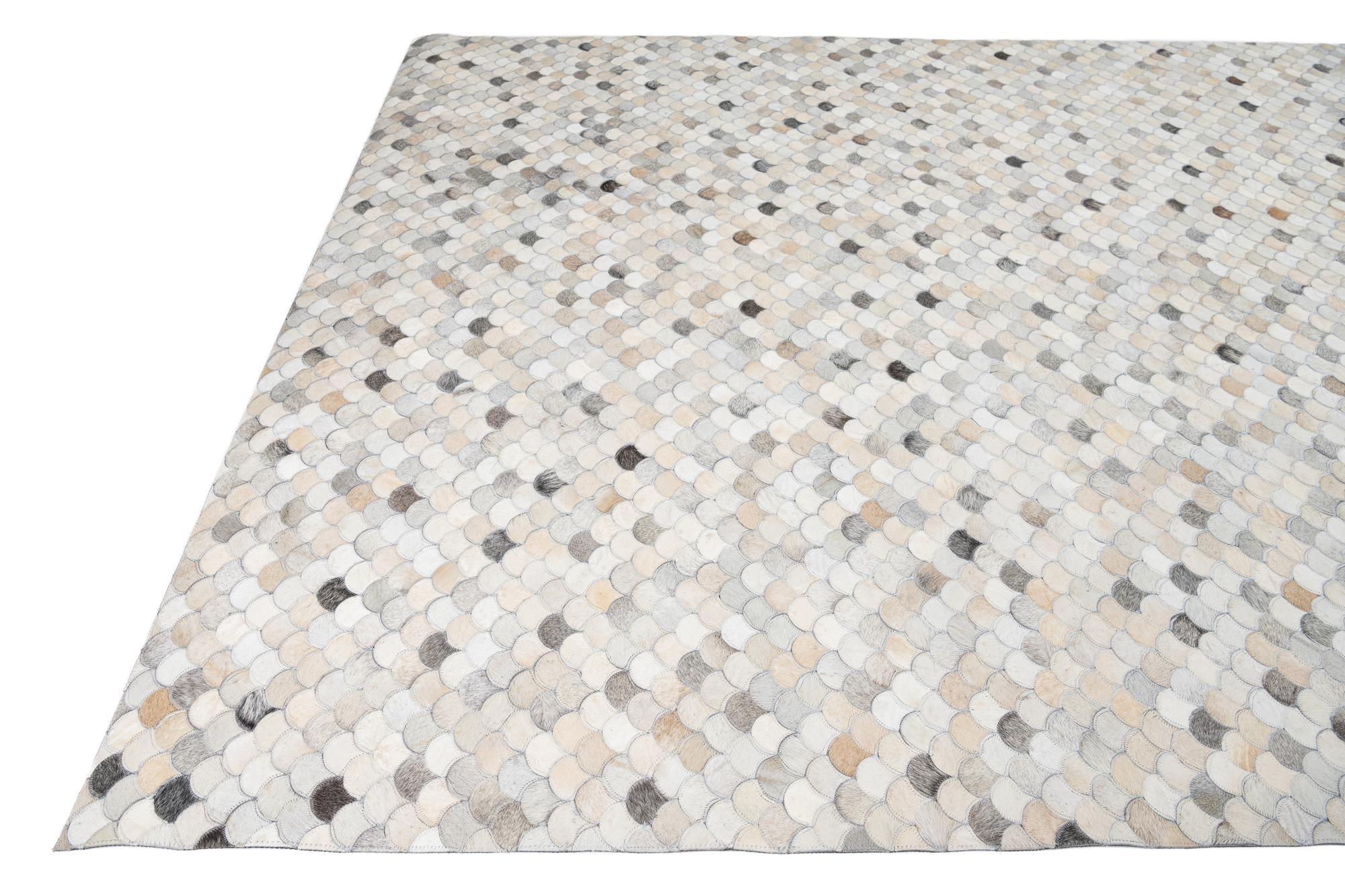 8' x 10' Cowhide Leather Rug