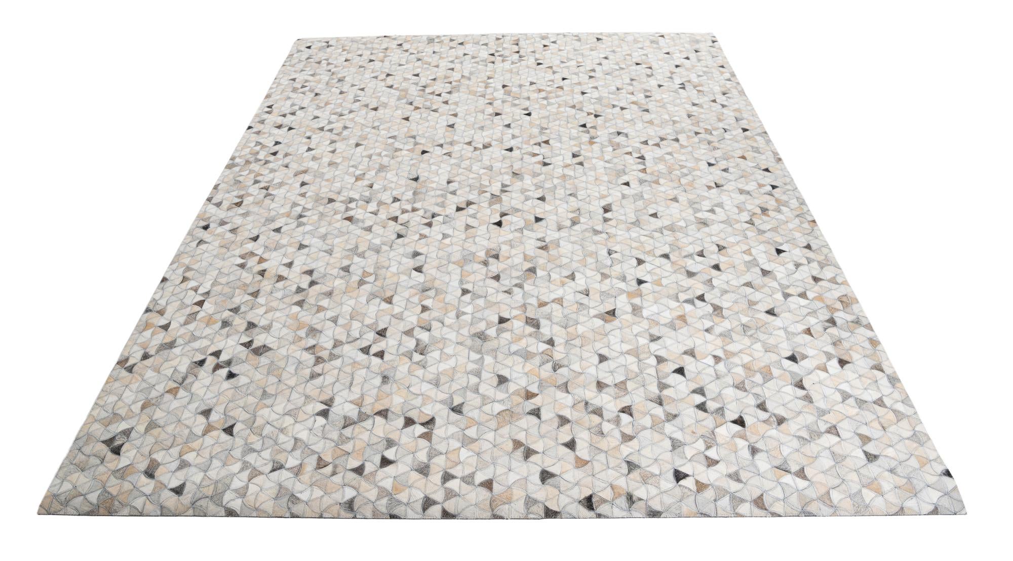 7' 10 x 9' 9 Cowhide Leather Rug