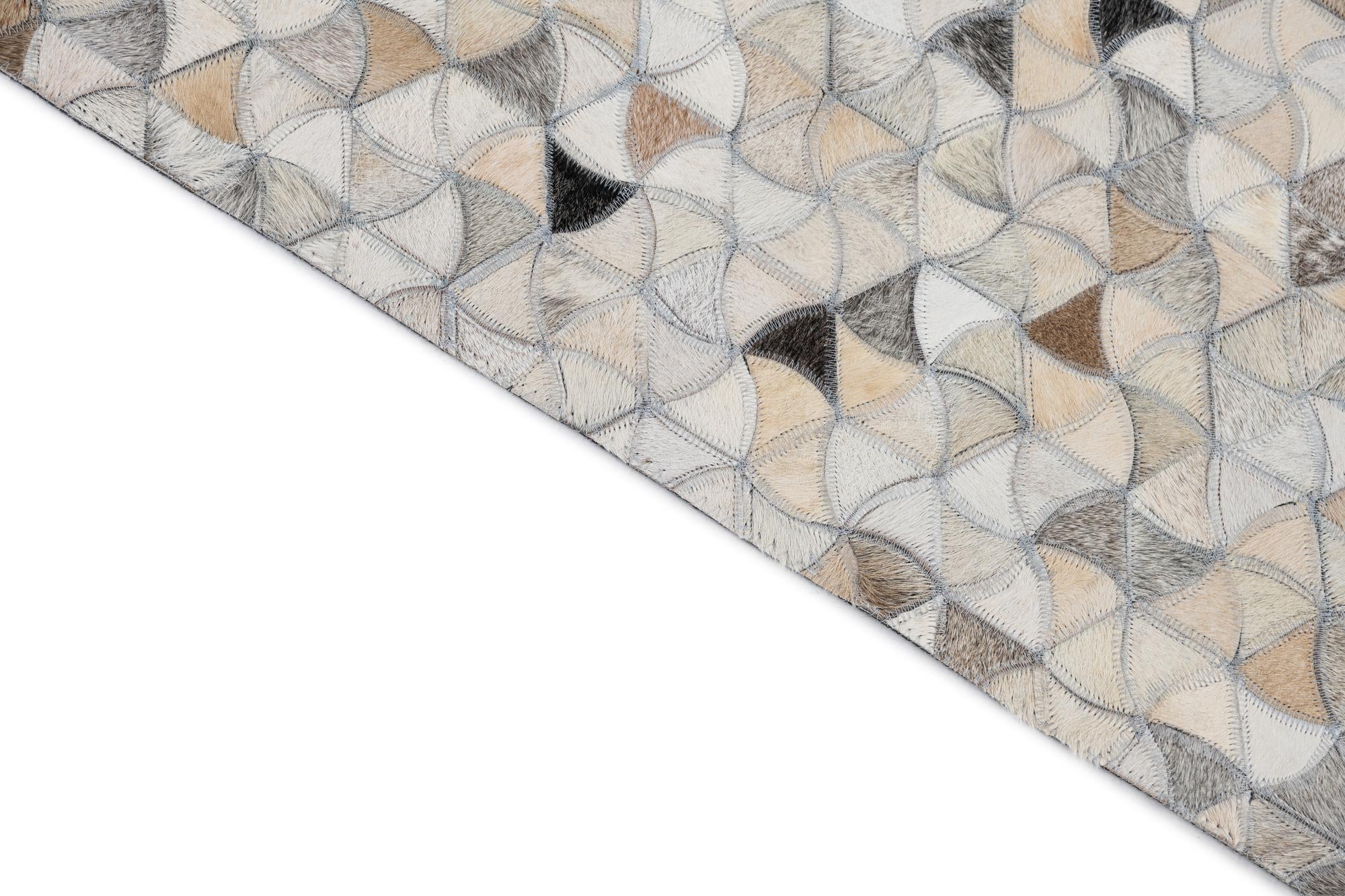 7' 10 x 9' 9 Cowhide Leather Rug