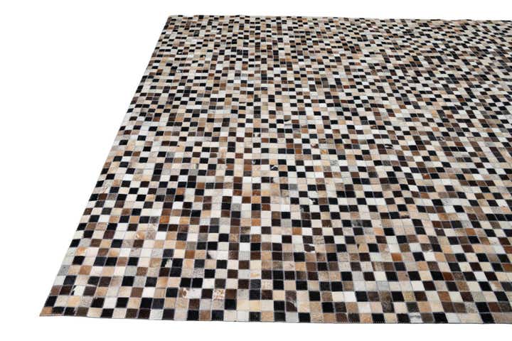 8' x 9' 10 Cowhide Leather Rug