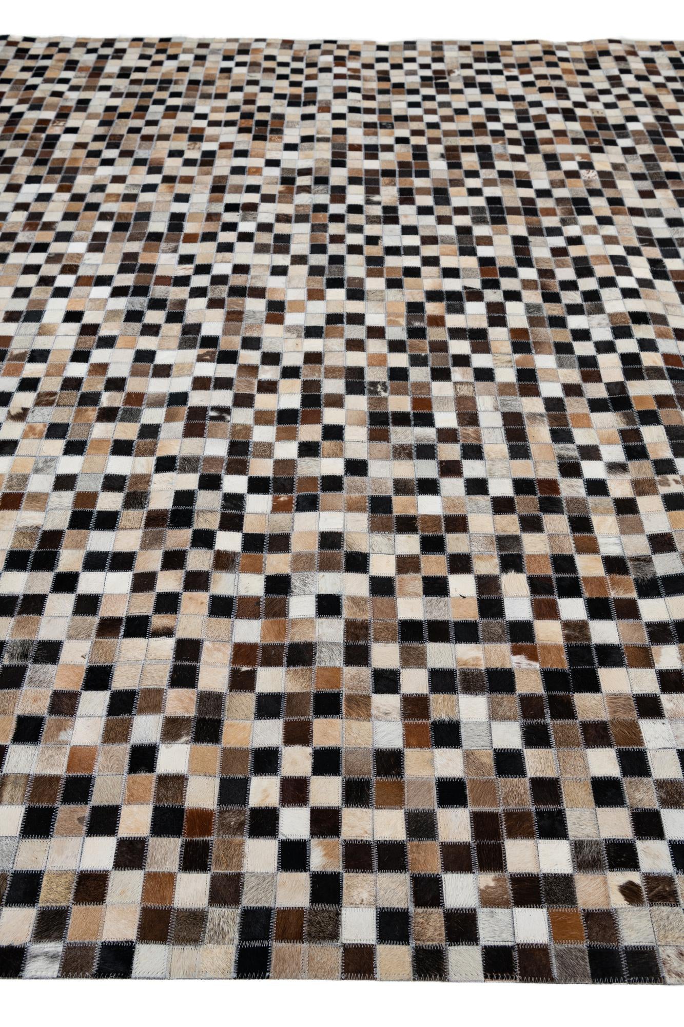 8' x 9' 10 Cowhide Leather Rug