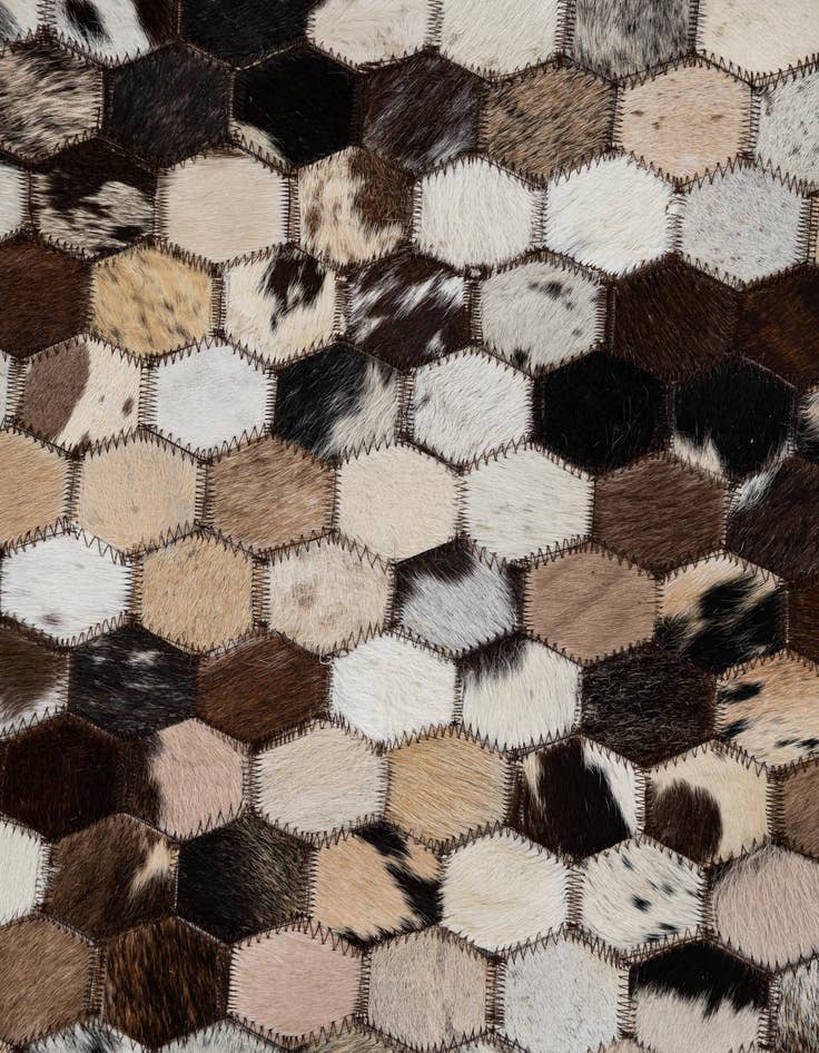 Detail image of 8' x 9' 9 Cowhide Leather Rug
