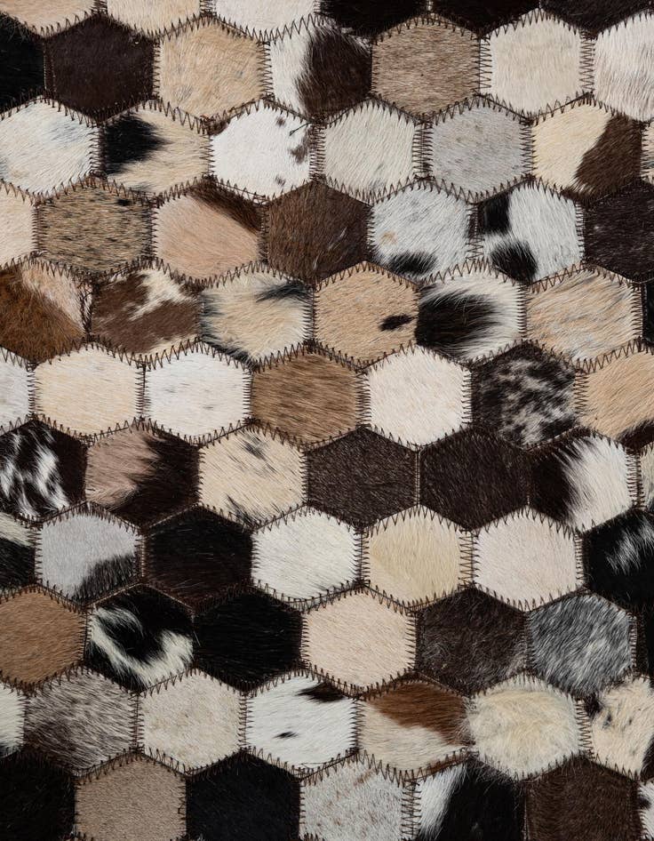 Detail image of 8' x 9' 9 Cowhide Leather Rug