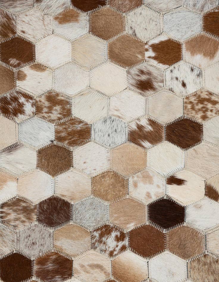 Detail image of 7' 10 x 9' 9 Cowhide Leather Rug