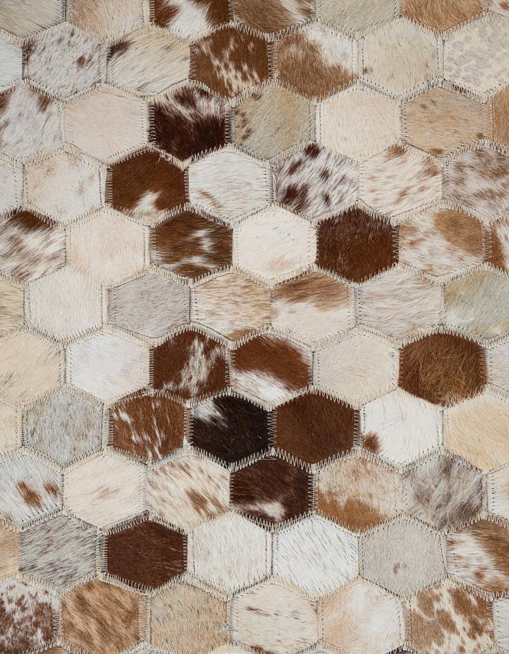 Detail image of 7' 10 x 9' 9 Cowhide Leather Rug