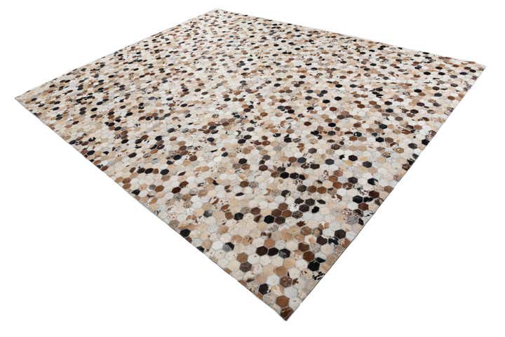 8' x 9' 10 Cowhide Leather Rug