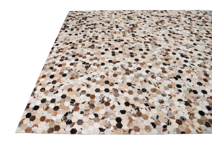8' x 9' 10 Cowhide Leather Rug