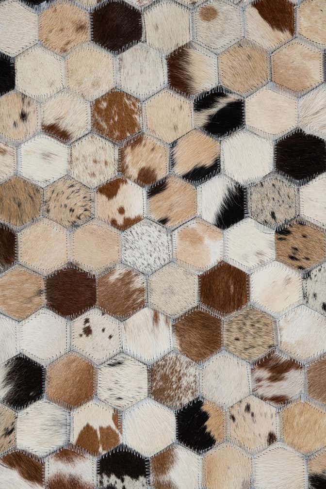 8' x 9' 10 Cowhide Leather Rug