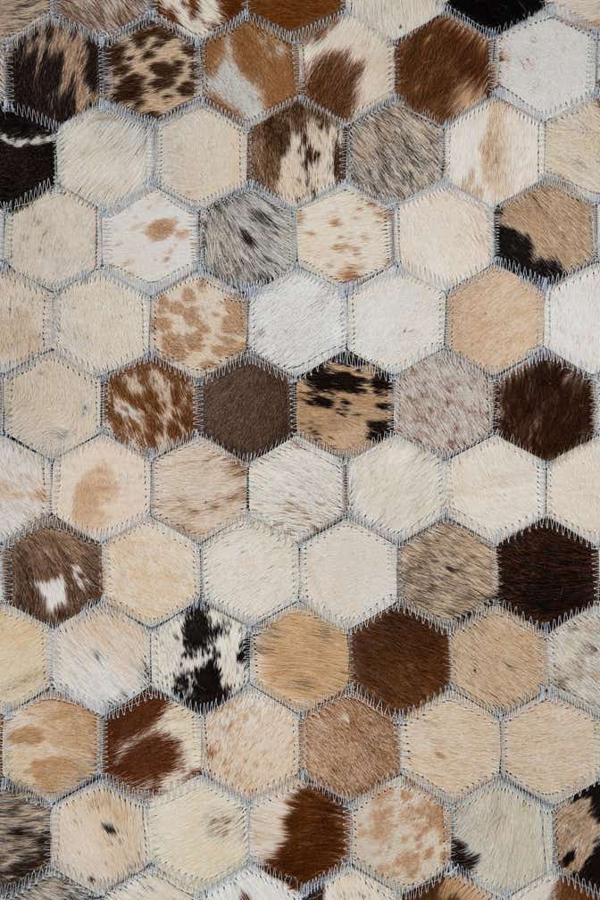 8' x 9' 10 Cowhide Leather Rug