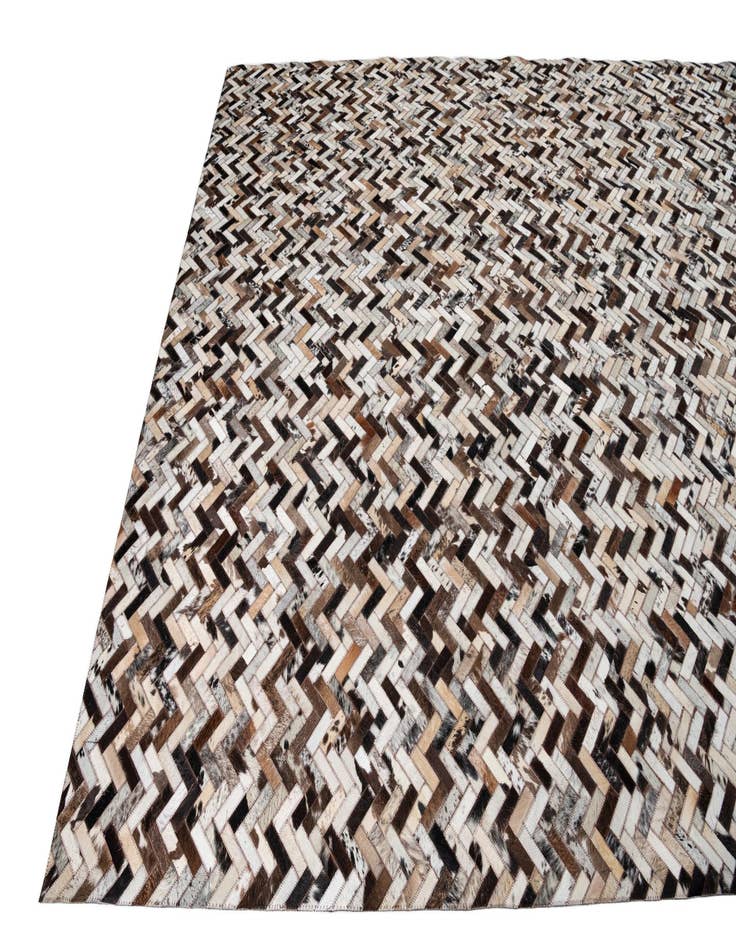 Detail image of 8' 1 x 9' 9 Cowhide Leather Rug