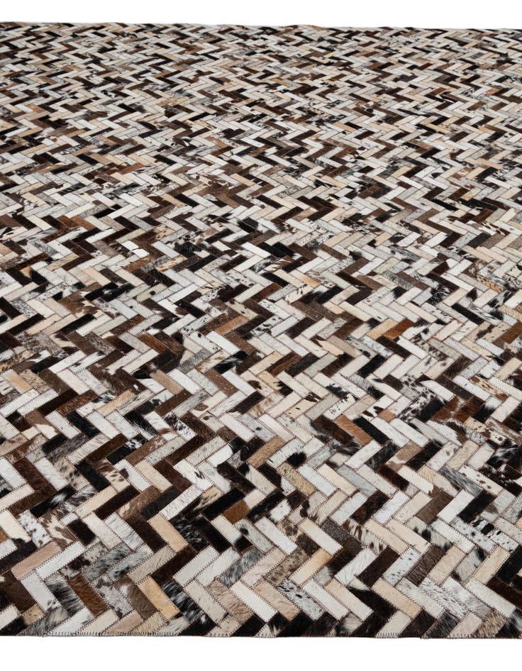Detail image of 8' 1 x 9' 9 Cowhide Leather Rug