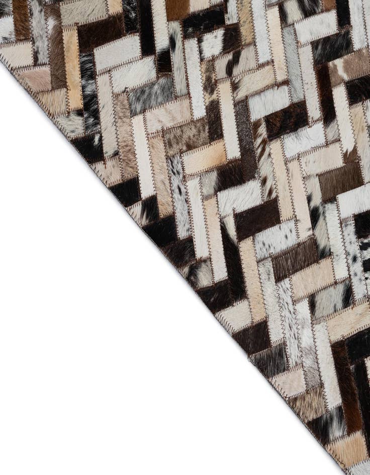 Detail image of 8' 1 x 9' 9 Cowhide Leather Rug