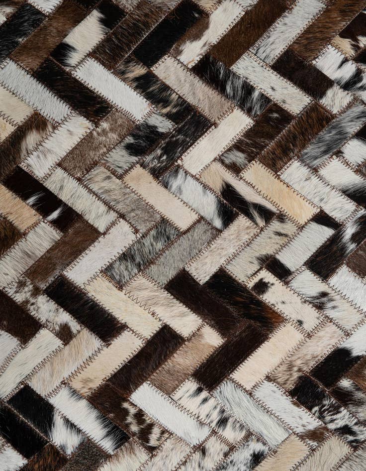 Detail image of 8' 1 x 9' 9 Cowhide Leather Rug